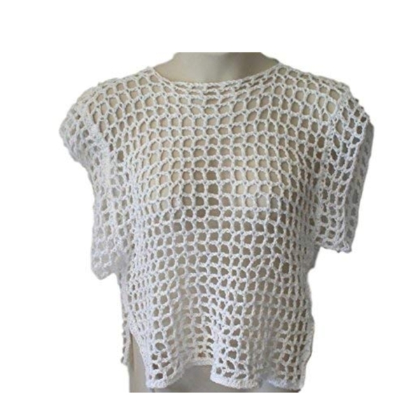 🛍️4 For $15🛍️White Cropped Short Sleeve Blouse *New With Out Tags* - Picture 7 of 9